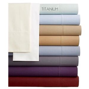 alvin Klein Florence Stitch 500 Thread Count KING Flat Sheet TITANIUM